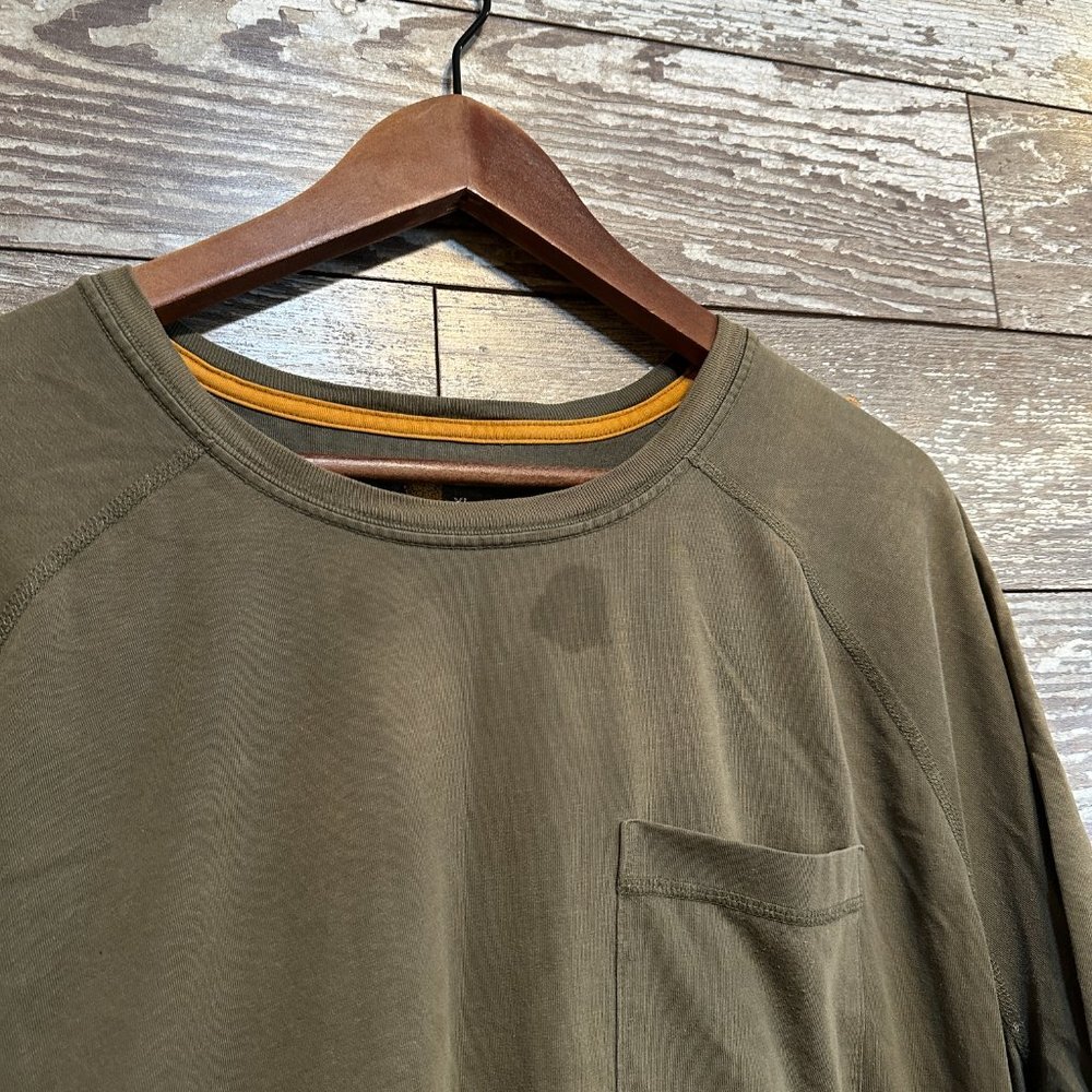 Carhartt Relaxed Fit Army Green Work Wear Short Sleeve Pocket Tshirt - Picture 4 of 6